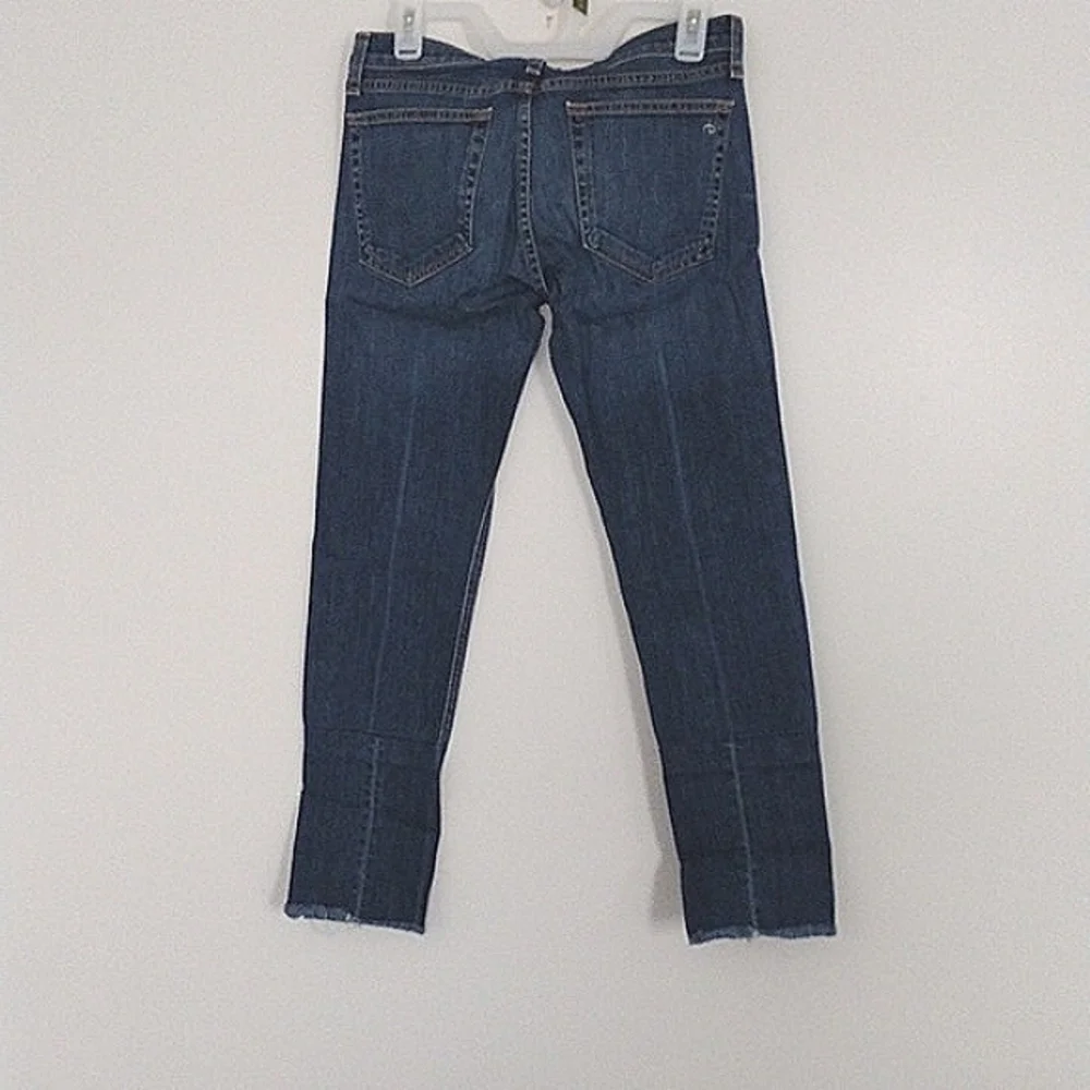 Rag & bone keiko cuff dre Jeans raw hem Women's Size 26 Dark Wash Pre-owned - Picture 2 of 14